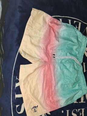 Men's Gradient Swim Trunks in Peach, Coral & Mint